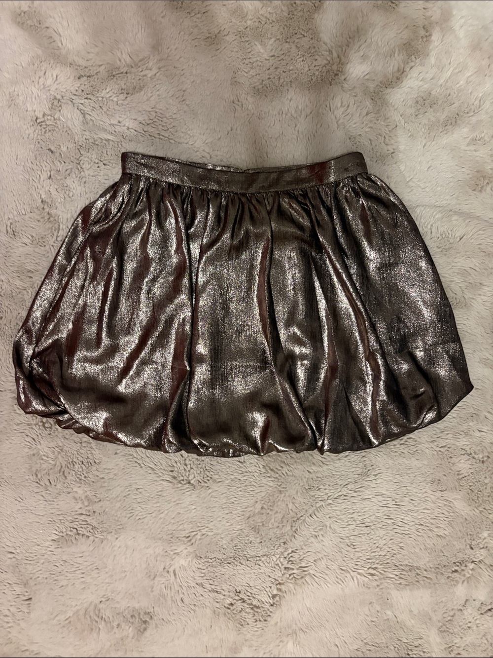 Madewell Metallic Mini Skirt in Gunmetal Sheen